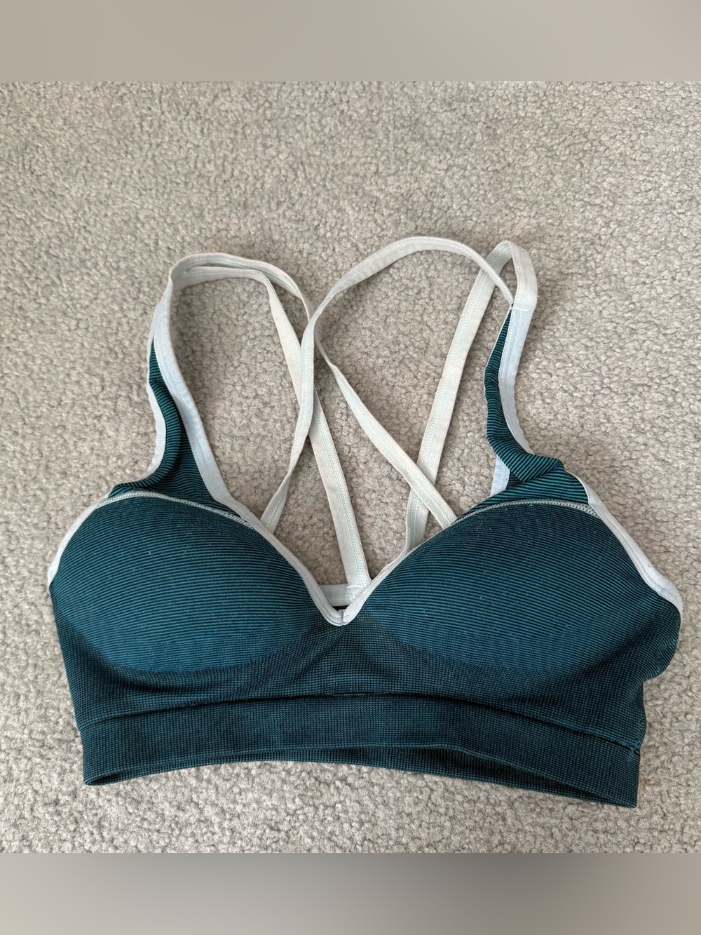 PINK Victoria’s Secret Blue Seamless Strappy Push Up Sports Bra - XSmall EUC